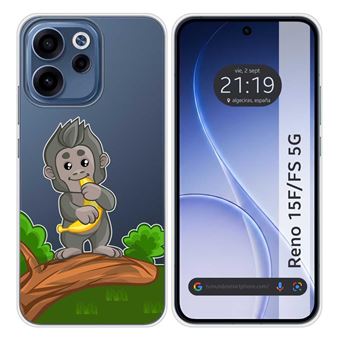 Capa de Silicone Transparente TUMUNDOSMARTPHONE para Oppo Reno 15 F / 15F 5G | estampa de macaco em desenho animado - 1