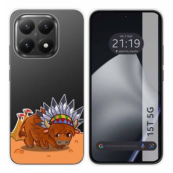 Capa Tumundosmartphone de Silicone Transparente para Xiaomi 15T 5G | Desenhos de design de búfalo - 1