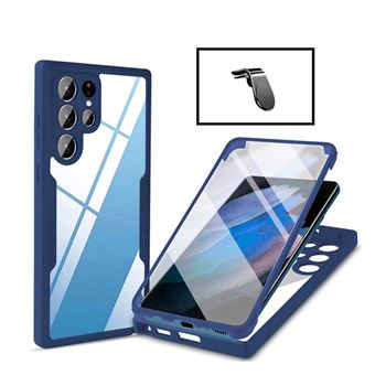 Kit G4M Capa 360° Proteção Frente e Verso + Suporte Magnético L para Samsung Galaxy S22 Ultra 5G - Azul Escuro - 1