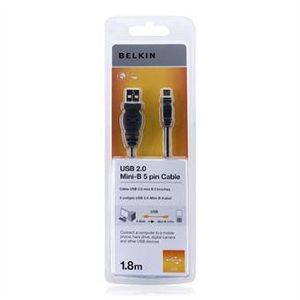 Cabo Usb Belkin USB 2.0 A/Mini USB B, 1.8m | Preto - 1