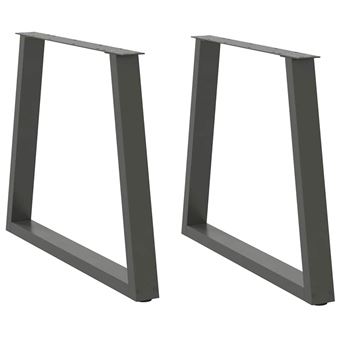 Pernas para Mesa de Jantar vidaXL | 2Peças | forma V 80x(72-73,3)cm | aço antracite - 1