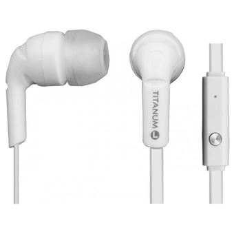 Auscultadores Stereo In-Ear com Microfone Titanum - Branco - 1
