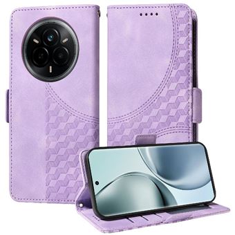 Capa FLOODKING para Realme 14 Pro Plus | Design Acolchoado | Couro PU Premium | Roxo - 1