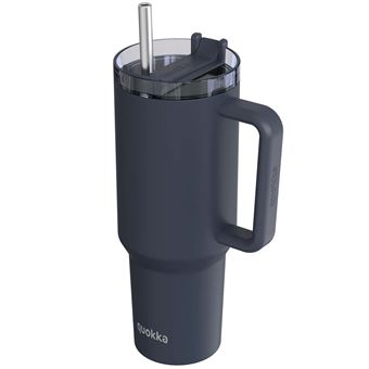 Copo Térmico Quokka | 1200 ml | com Canudo e Alça Ergonômica | Grafite - 1