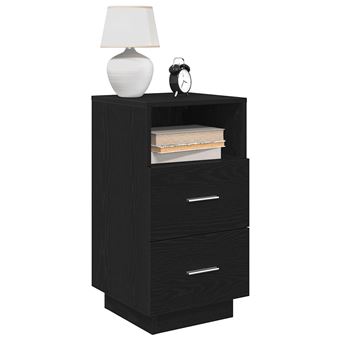Mesas de cabeceira com 2 Gavetas vidaXL | 2 Peças | 36x36x68 cm | preto - 1