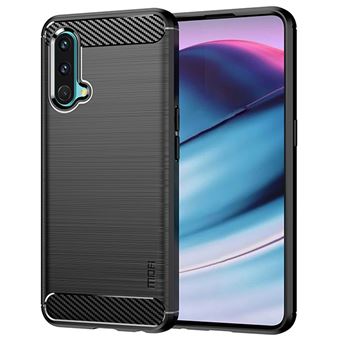 Capa e TPU MOFI à prova de choque, textura de fibra de carbono, superfície escovada, preto para OnePlus Nord CE 5G - 1