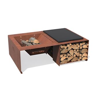 Braseiro de Jardim Alba Fire Pit Module | Aço Corten Sem Grelhas Castanho - 1