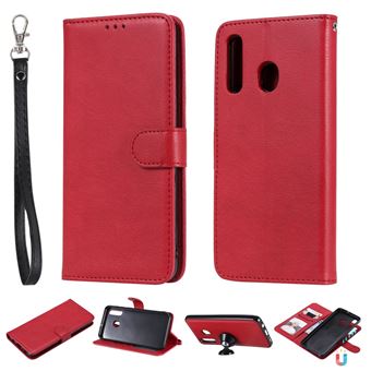 Capa PU suporte magnético destacável 2 em 1 vermelho para Samsung Galaxy A50/A30/A20