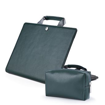 Mala HSMY Couro com Saco do Adaptador para MacBook Air 13.3 '' A1369/ A1466 - Verde Escuro - 1