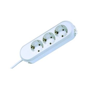 Bachmann 3x Schuko H05VV-F 3G 1.50mm² 16A/3680W 5m extensão elétrica 3 tomada(s) CA Branco - 1