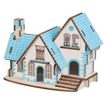 Puzzle 3D HSMY de 29 Peças XE-G049H - Casa Azul - 1