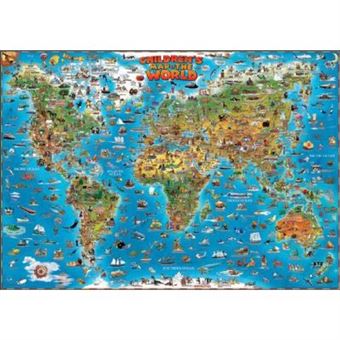 Childrens Map Of The World Flat Laminated Map Dino (Dino Wall Maps For Children) - [Version Originale] - 1