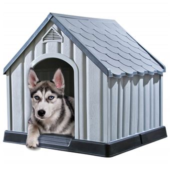 Casota para cão vidaXL 92x87x91 cm plástico cinzento - 1