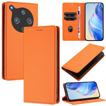 Capa Tipo Carteira FOXDOCK para ZTE Nubia P9 Pro 5G | Fecho Magnético | Bloqueio RFID | Pele | 3 Compartimentos para Cartões | Laranja - 1