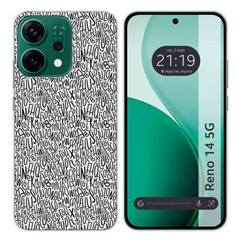 Capa Tumundosmartphone de silicone para Oppo Reno 14 5G | Design Letras Desenhos - 1