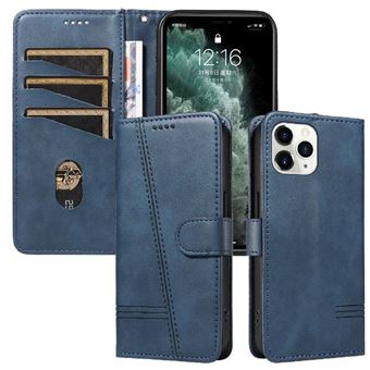 Capa FOXDOCK para iPhone 11 Pro | Fecho Magnético | Compartimentos para Cartões e Suporte | Pele PU | À Prova de Choque | Azul - 1