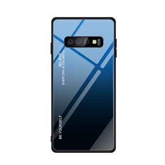 Capa TPU Magunivers vidro de gradiente azul/preto para Samsung Galaxy S10