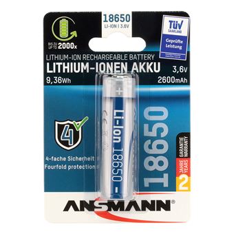 Pilha Ansmann Li-Ion Akku 18650 | Prateado - 1