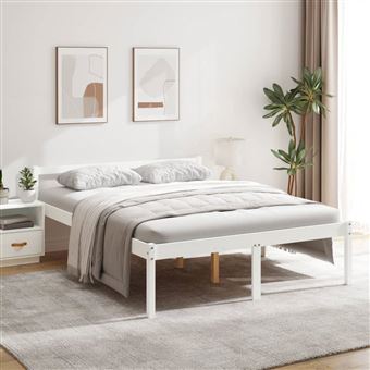 Cama para idosos king size vidaXL | 150x200 cm | pinho maciço branco - 1