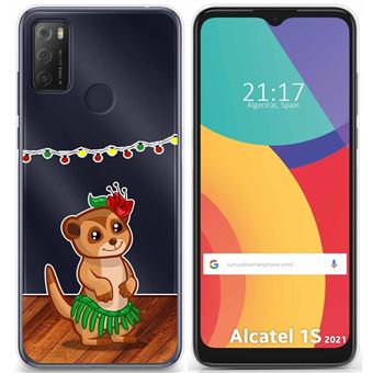 Capa Tumundosmartphone de gel transparente para Alcatel 1S 2021/ 3L 2021 desenhos de design Meerkat - 1