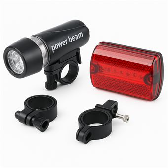 Lanterna LED Frontal + Traseira Suporte para Bicicleta SANDA SD-6303B | Preto - 1