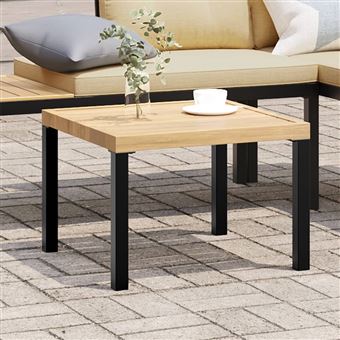 Mesa de centro para jardim vidaXL | 55x55x39,5 cm | aço revestido a pó preto - 1