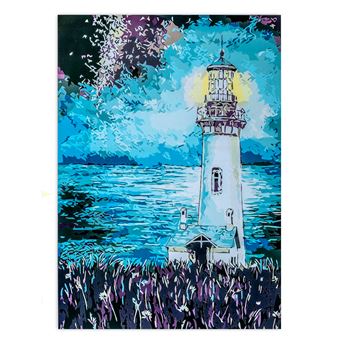 Quadro de Pintar ProTsvetnoy por Números Farol da Noite | Tela 40 x 50 cm - 1