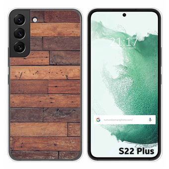 Capa Tumundosmartphone silicone para Samsung Galaxy S22 Plus 5G Design madeira 03 Desenhos - 1