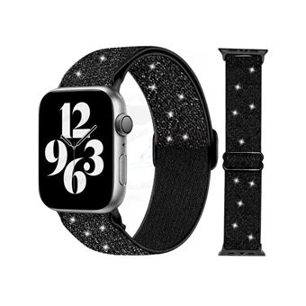 Bracelete Orysin Nylon para Apple Watch Series 9 41mm | Extensível com Brilho | Preto - 1