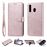 Capa PU suporte magnético destacável 2 em 1 ouro rosa para Samsung Galaxy A50/A30/A20_0
