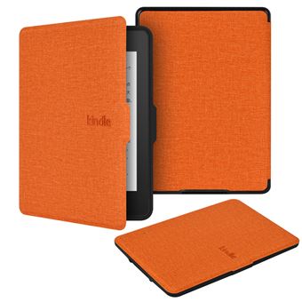 Capa FLOODKING para Amazon Kindle paperwhite 3/2/1 | Tecido com TPU Macio | Modo Automático | Laranja - 1