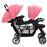 Carrinho de Bebé vidaXL para Gémeos Aço Cor-de-Rosa e Preto_1