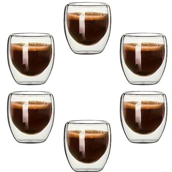 Pack 6 copos em vidro duplo térmico Antiimpacto para Maquina Nescafe Dolce Gusto | 80ml - 1