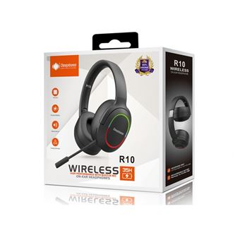 Auscultadores Wireless com Microfone DEEPBASS R10 - Preto - 1