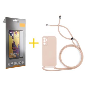 Pack 1 x Película de Vidro Temperado Full + Capa skyhe para Samsung Galaxy A55 5G | Gel Rope | Rosa Pastel - 1