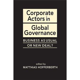 Corporate Actors in Global Governance Matthew Hofferberth - Capa Dura ...