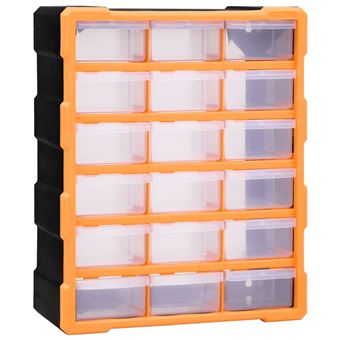 Caixa Organizadora vidaXL com 18 gavetas médias 38x16x47 cm - 1
