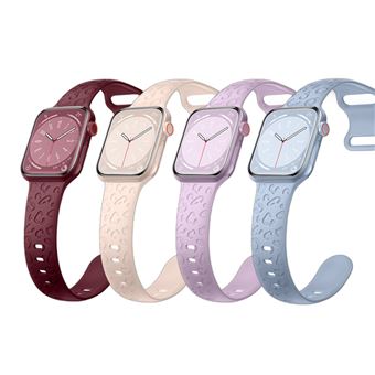 Pack 4 x Braceletes Desportivas Arzopa® para Apple Watch Series 8/7/6/5/4/3/2/SE | 42mm/44mm/45mm | Estampagem de Leopardo | Vermelho/Rosa/Roxo/Azul - 1