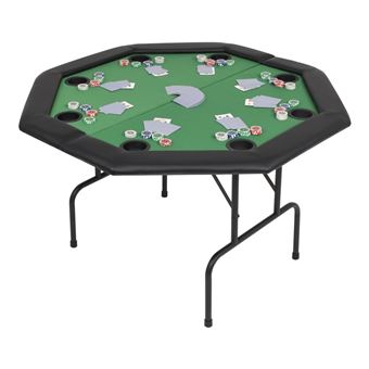 Mesa de Poker vidaXL | Dobrável em 2 | 8 Jogadores | Octogonal - Verde - 1
