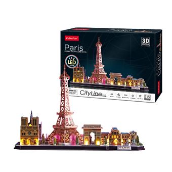 Puzzle 3D CubicFun Edifícios Paris LED | 115 Peças - 1