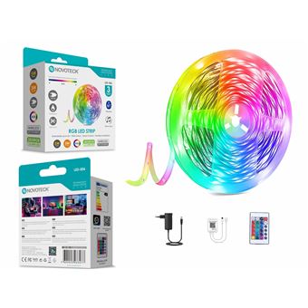 Fita LED Novoteck LED-006 | 3M | 12V | 2835RGB | 162Mini LED | 5W | Bt App Agua Ip65 - 1