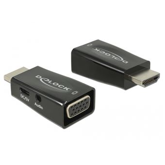 Cabo de interface/adaptador de género DeLOCK 65901 cable gender changer HDMI A VGA & 3.5 mm Audio Preto - 1