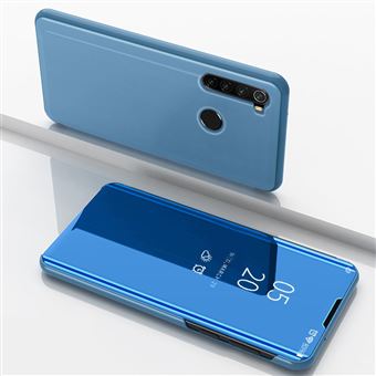 Capa Magunivers PU Janela de Visualização da Superfície do Espelho com Apoio Azul Claro para Xiaomi Redmi Note 8 - 1
