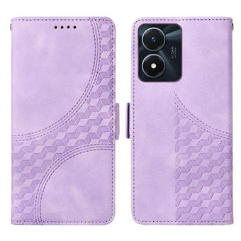 Capa FLOODKING para Vivo Y16 4G | Design Acolchoado | Couro PU Premium | Roxo - 1