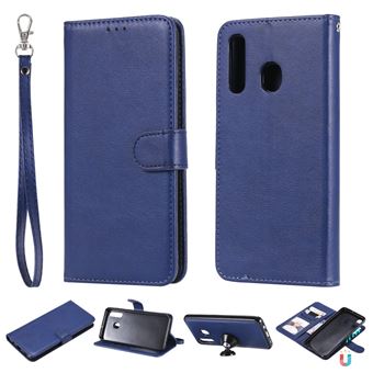 Capa PU suporte magnético destacável 2 em 1 azul para Samsung Galaxy A50/A30/A20