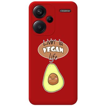 Capa de silicone líquido vermelho Tumundosmartphone para Xiaomi Redmi Note 13 Pro+ Plus 5G | Design Vegan Life Desenhos - 1