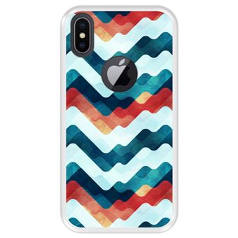 Capa Tpu Hapdey para Iphone X - Xs | Design Abstrato | Ondas Em Várias Cores - Transparente