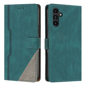 Capa FOXDOCK para Samsung Galaxy A13 5G | Fecho Magnético | Pele TPU Macia | 3 Compartimentos para Cartões | Função de Suporte | Verde - 1
