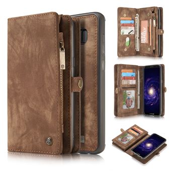 Capa Carteira Flip Klack Em Couro Sintético Premium Para Samsung S8 Castanho