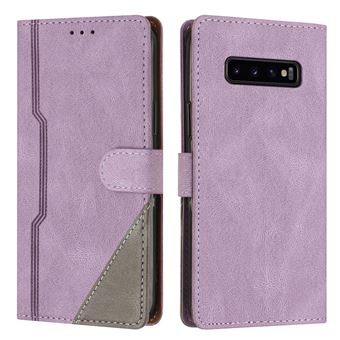 Capa FOXDOCK para Samsung Galaxy S10 Plus | Fecho Magnético | Pele TPU Macia | 3 Compartimentos para Cartões | Função de Suporte | Roxo - 1